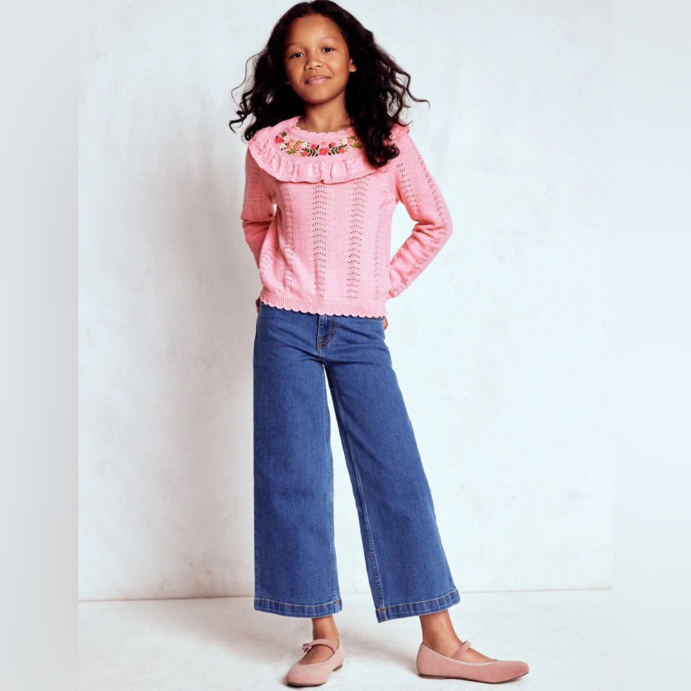 Boden Embroidered Pointelle Sweater